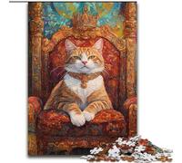 Cat King Puzzles for Adults 1000 Pieces, Stress Reliever Staycation Kill Time Enhance Love between Couples (26x38cm)