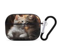 Cat Kiss AirPods Pro Case Cover with Keychain Ring PC Hard Shell Protective Case for AirPods Pro 2nd for Women Men Generation Easy Open Full Drop Protection Cover Black-Style