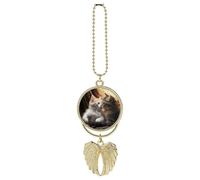 Cat Kiss Car Hanging Ornament Rear View Mirror Pendant Lucky Presents Hanging Ornament Funny Car Pendant for Office Auto Home Decoration Golden-Style