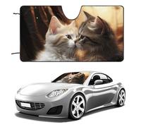 Cat Kiss Car Windshield Sun Shade Keep Car Interior Cool 51"x28" Folding Front Window Sun Shade, Heat Shield for SUV, Truck, Blocks UV