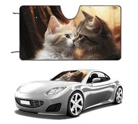 Cat Kiss Car Windshield Sun Shade Keep Car Interior Cool 55"x30" Folding Front Window Sun Shade, Heat Shield for SUV, Truck, Blocks UV