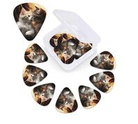 cat kiss Guitar Picks 12 Pcs, 3 Different Thickness Celluloid Plectrum for Bass Electric Acoustic Guitars Ukulele Accessories Gift for Men Women (0.46mm, 0.71mm, 0.96mm)