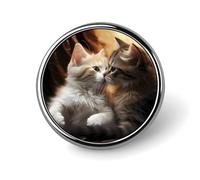 Cat Kiss Round Badge Cute Enamel Lapel Pin Brooches Button Pin Personalized Clothing Decoration Unisex Badge Holder Hats Bags Shirts Decor