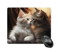 Cat Kiss Square Mouse Pad Portable Computer Mousepad with Non-Slip Rubber Base 18 * 22cm Ultra-Thin Gaming Mouse Mat for Computer Laptop Office Desk Accessories