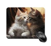Cat Kiss Square Mouse Pad Portable Computer Mousepad with Non-Slip Rubber Base 20 * 25cm Ultra-Thin Gaming Mouse Mat for Computer Laptop Office Desk Accessories