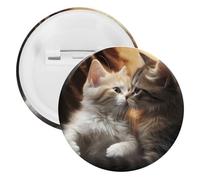 Cat Kiss Tinplate Badge Personalized Round Brooch Large Craft Button Suitable for Teachers, Nurses, Doctors, Staff, Party Gift Accessories, style, 5PCS