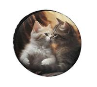 Cat Kiss Tire Covers Waterproof Anti UV Tire Cover 26inch Single Axle Wheel Covers for RV Truck SUV Trailer Universal for All Seasons