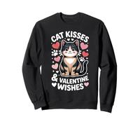 Cat Kisses and Valentine Wishes Cute Kitty Hearts Sweatshirt