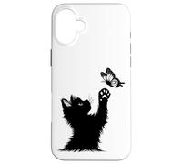 Cat Kitten Butterfly For Women Girls Kids Teens Kitty Love Case for iPhone 16 Plus