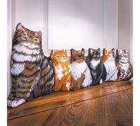 Cat & Kitten Design Draught Excluder - Eco Friendly Energy Saving Door Draft Breeze Wind Guard Stopper or Doorstop Weighted Cushion - Measures H36 x W103 x D10cm
