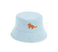 Cat Kitten Embroidered Bucket Hat for Kids | Fun Animal Sun Hat with Stitched Design Navy