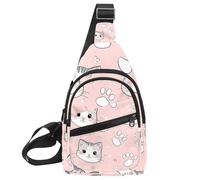 cat Kitten Head paw Sling Bag for Women Men Crossbody Shoulder Tote Blet Bags Backpack Fanny Pack Travel Purse