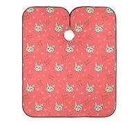Cat Kitten Love Heart Pink Haircut Capes Lightweight Hairdressing Apron Easy Clean Hair Cutting Gown For Home Salon Barbershop 140X168Cm