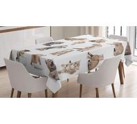 Cat Kitten Pet Cats Tablecloth Rectangular 140x260 cm - Extra Large 3D Printed Cute Kitten Pattern Table Cover and Table Cloth - Wipe Clean Waterproof Polyester Fabric for Garden, Kitchen, Party 536v