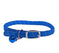 Cat/Kitten Reflective Softweave Collar with Safety Elastic & Bell with Safety Release (Blue)