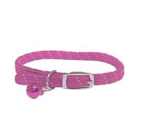 Cat/Kitten Reflective Softweave Collar with Safety Elastic & Bell with Safety Release (Pink)