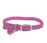 Cat/Kitten Reflective Softweave Collar with Safety Elastic & Bell with Safety Release (Pink)