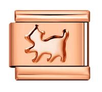 Cat kitten Rose Gold Silver Italian 9mm Link Stainless Steel Bracelet Charm Compatible With Nomination