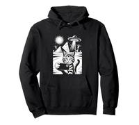 Cat Kitten Selfie UFO Pyramids Egypt Surreal Pullover Hoodie