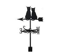 Cat Kitten Silhouette Wind Vane Weathervane Animals Ornament Metal Weathercock Measuring Tool for Roof Garden Patio Backyard Farmhouse Courtyard,Cat~b (Cat~a)