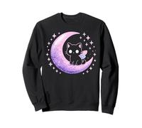 Cat Kitty Butterfly Moth Purple Pink Alt Kawaii Pastel Goth Sweatshirt