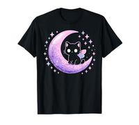 Cat Kitty Butterfly Moth Purple Pink Alt Kawaii Pastel Goth T-Shirt