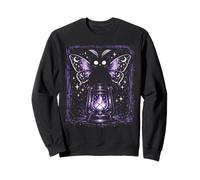 Cat Kitty Lunar Moth Purple Kawaii Pastel Goth Alt Aesthetic Sweatshirt