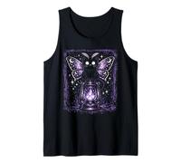 Cat Kitty Lunar Moth Purple Kawaii Pastel Goth Alt Aesthetic Tank Top