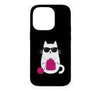Cat Knitting Sunglasses Yarn Crochet Needlecraft Crafter Case for iPhone 14 Pro