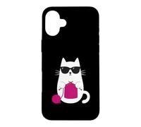 Cat Knitting Sunglasses Yarn Crochet Needlecraft Crafter Case for iPhone 16 Plus