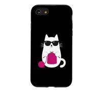 Cat Knitting Sunglasses Yarn Crochet Needlecraft Crafter Case for iPhone SE (2020) / 7/8