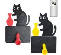 Cat Knocking Over Vase, Cat Pushing Flower Vase Fridge Magnet, Unique Naughty, Kitten Interactive Fridge Magnet for Home Office Decor, Cute Fridges Magnets, Cats Lover Birthday Gifts (C)