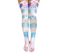 CAT KO Women's Kawaii Thigh High Socks Cute 3D Anime Strawberry Over the Knee High Stocking for cosplay, Dva, One size