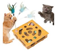 Cat Labyrinth, Scratch Puzzle Toy for Pets, Indoor Cat Toy Labyrinth Box, Against Boredom for Training, Movement, Home, Travel, Balcony, Bedroom