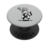 Cat Lacrosse Team Goalie Lax Player PopSockets Adhesive PopGrip