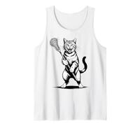 Cat Lacrosse Team Goalie Lax Player Tank Top