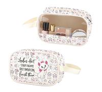 Cat Ladies Clear Makeup Bag Ladies Don't Start Fight PU Leather Cosmetic Bag With Handle Cat Lover Gift (Ladies PU)