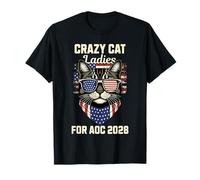 Cat Ladies for AOC 2028 Funny Patriotic Democrat T-Shirt
