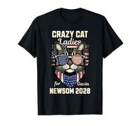 Cat Ladies for Gavin Newsom 2028 Funny Patriotic Democrat T-Shirt