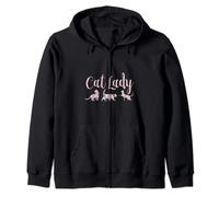 Cat Lady - Cat owner and Cat Mom - Funny Cat Zip Hoodie
