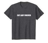 Cat Lady Forever T-Shirt, Kids, Dark Heather Grey, 2 Years