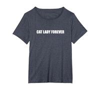 Cat Lady Forever T-Shirt, Women's Plus, Heather Blue, 2X