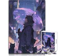 Cat Lady in The Cat World Jigsaw Puzzles 1000 Pieces for Teenagers Mindful Learning Fun Game Unique Gift for Joyful Celebrations Size 38x26cm