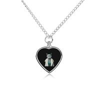 Cat Lady Pet Urns Necklace Jewelry Metal Heart Pendant Memorial Necklaces for Ashes with Funnel Kit