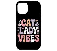 Cat Lady Vibes Retro Groovy Cute Cat Lover Case for iPhone 12/12 Pro