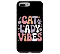 Cat Lady Vibes Retro Groovy Cute Cat Lover Case for iPhone 7 Plus/8 Plus