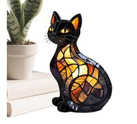 Cat Lamp - Cat Table Lamp Night Lights for Kids,Animal Table LED Animal Bedside Tables Handmade Resin Sculpture, Spooky Sculpture Home Decor for Halloween Birthday Bedroom Dorm