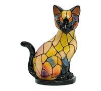 Cat Lamp -, Retro Stained Resin Tabletop Night Light, Cats Series Art Night Light, 3d Cute Pet Led Table Lamps | Resin Cat Lamp for Desk Fireplace Mantel Christmas Nursery Bedroom Living Room