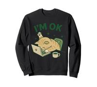 Cat Laptop Stress Meme Funny Work Sweatshirt