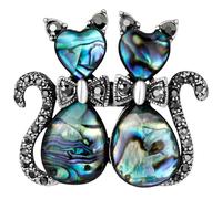Cat Large Crystal Brooch Brooches - Pin Silver Kitty Cute Animal Rhinestone Enamel Pins Wedding Bridal Decoration Jewelry for Women Girls UB7740